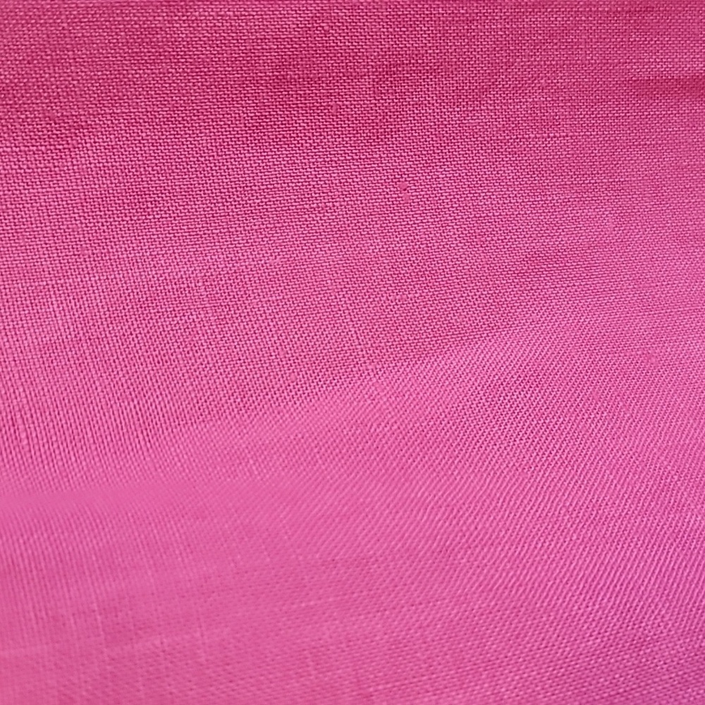 Ellen Tracy-Linen hot pink top with gold zipper with short roll sleeves. S. - Picture 9 of 11